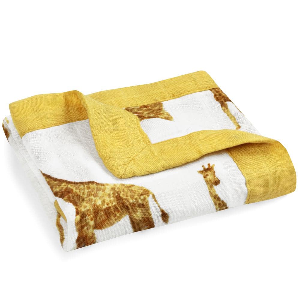 Milkbarn Mini Lovey Security Blanket in Bamboo Orange Giraffe print