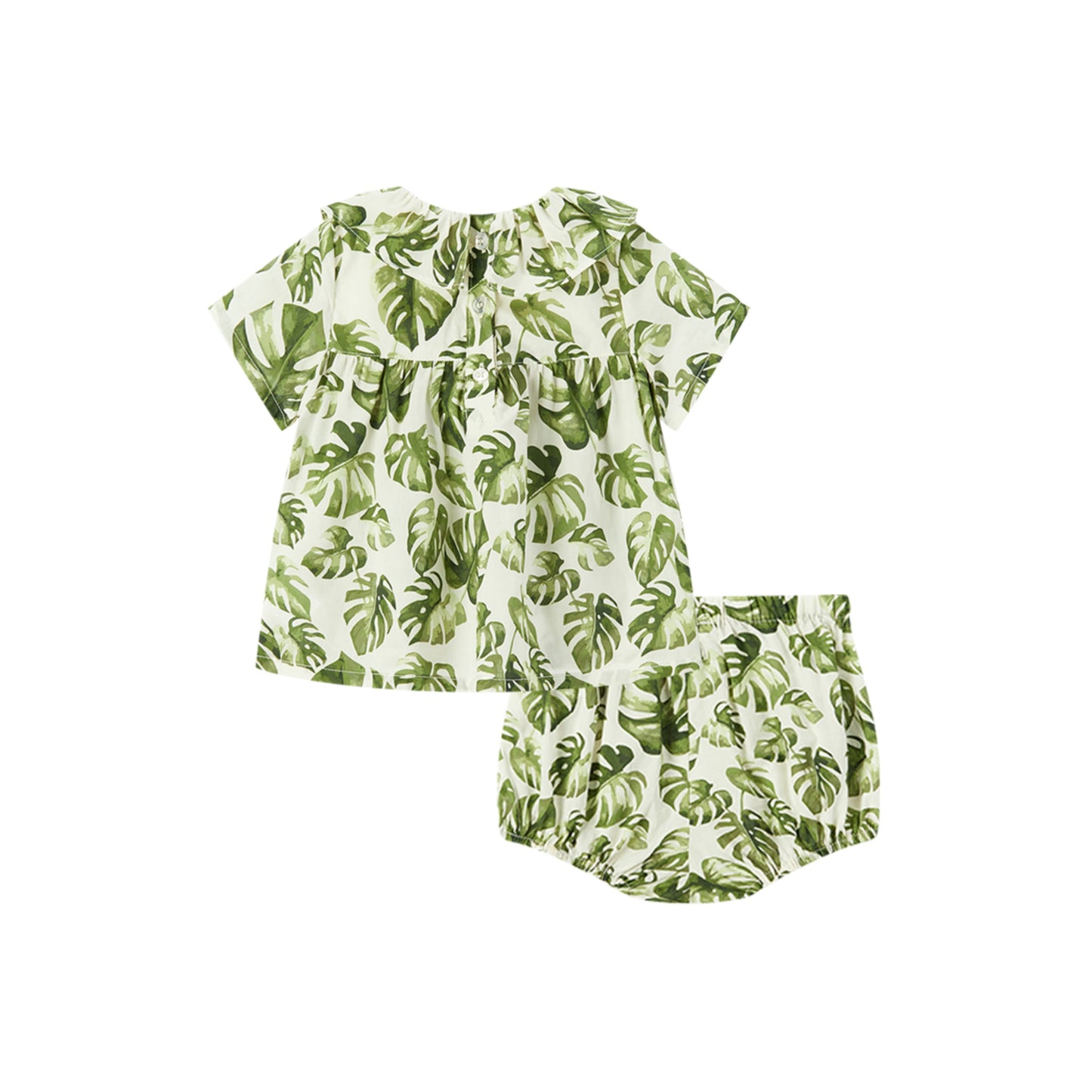 Island Leaf Butterfly Ruffle Dress & Bloomers