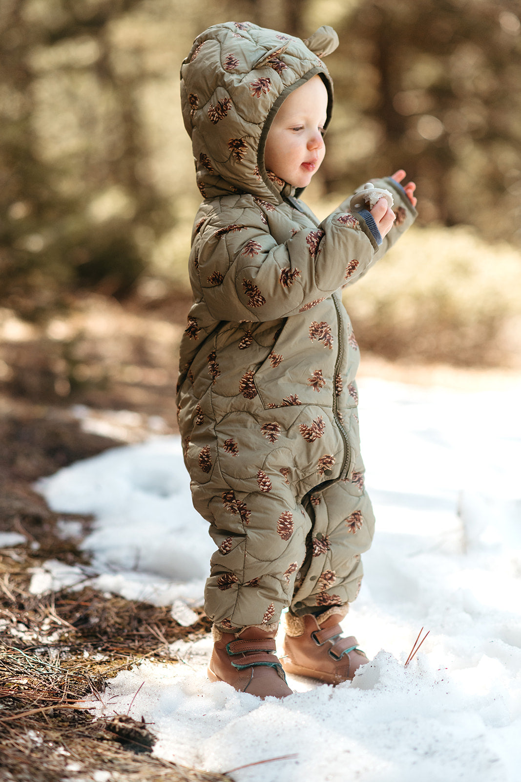 Pinecone Lightweight Down Hooded Jumpsuit