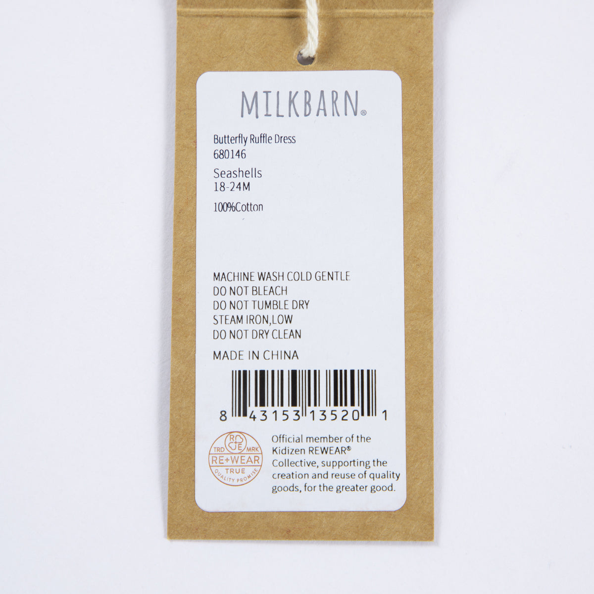 Milkbarn Kids Cotton Butterfly Ruffle Dress baby Apparel Dress in Seashells fabric Picture