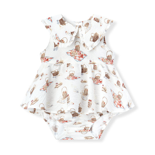 Picnic Ruffle Collar One Piece Dress