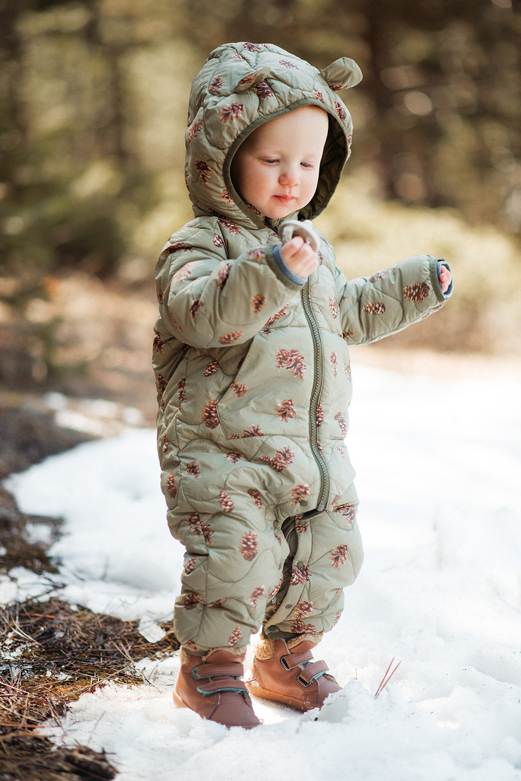 Pinecone Lightweight Down Hooded Jumpsuit