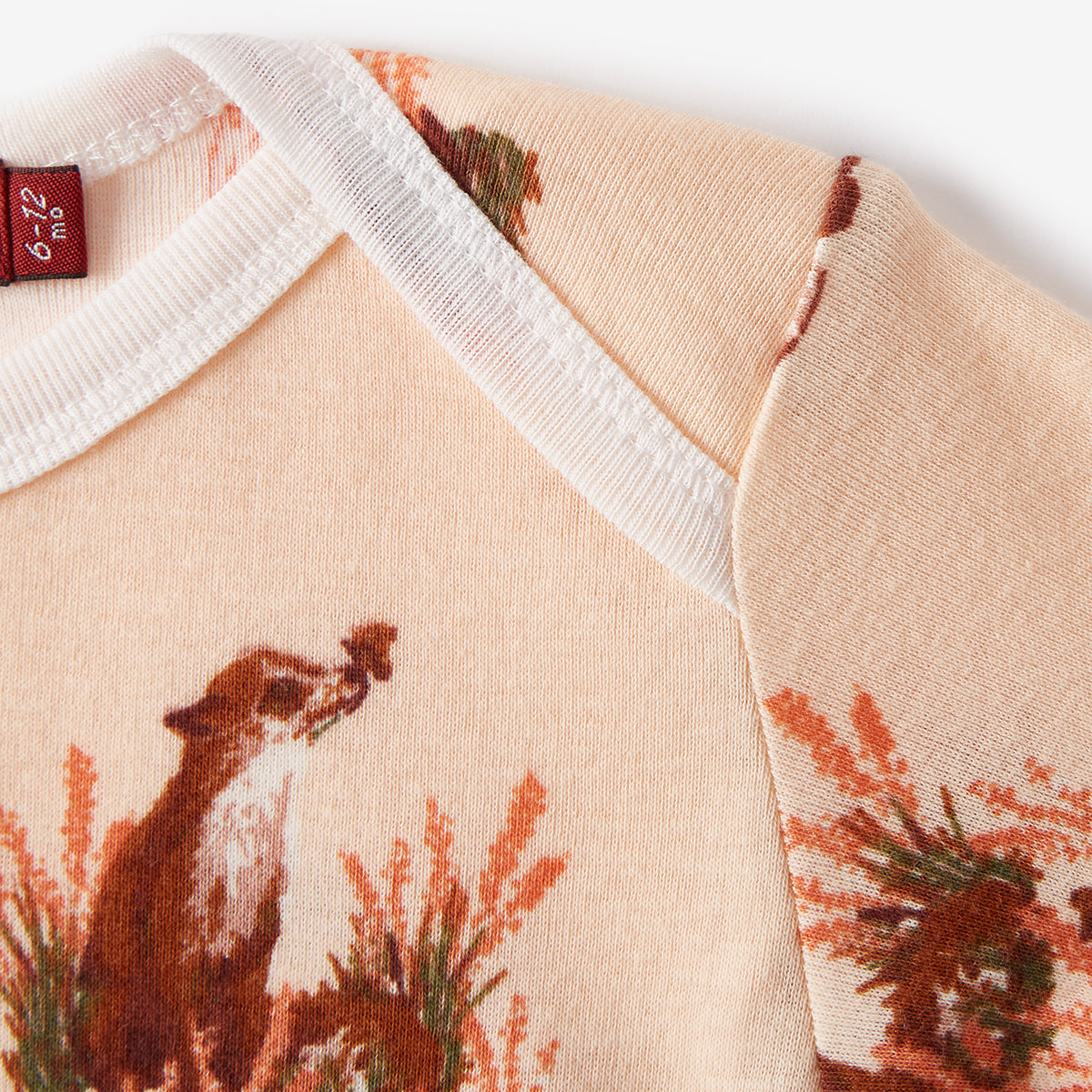 Milkbarn Kids Organic Knit Cotton Long Sleeve One Piece baby Apparel One Piece in Floral Fox fabric View