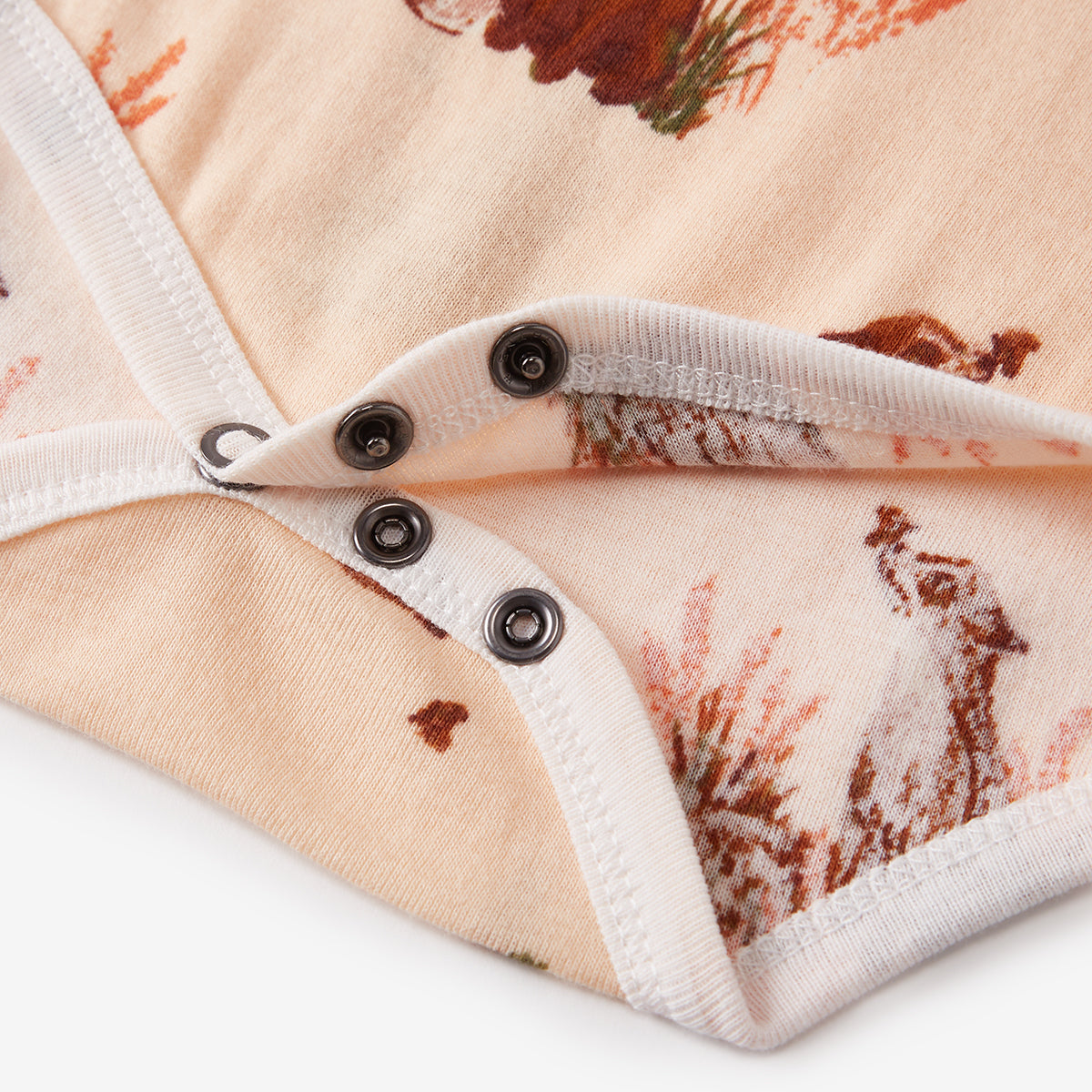 Milkbarn Kids Organic Knit Cotton Long Sleeve One Piece baby Apparel One Piece in Floral Fox fabric Other View