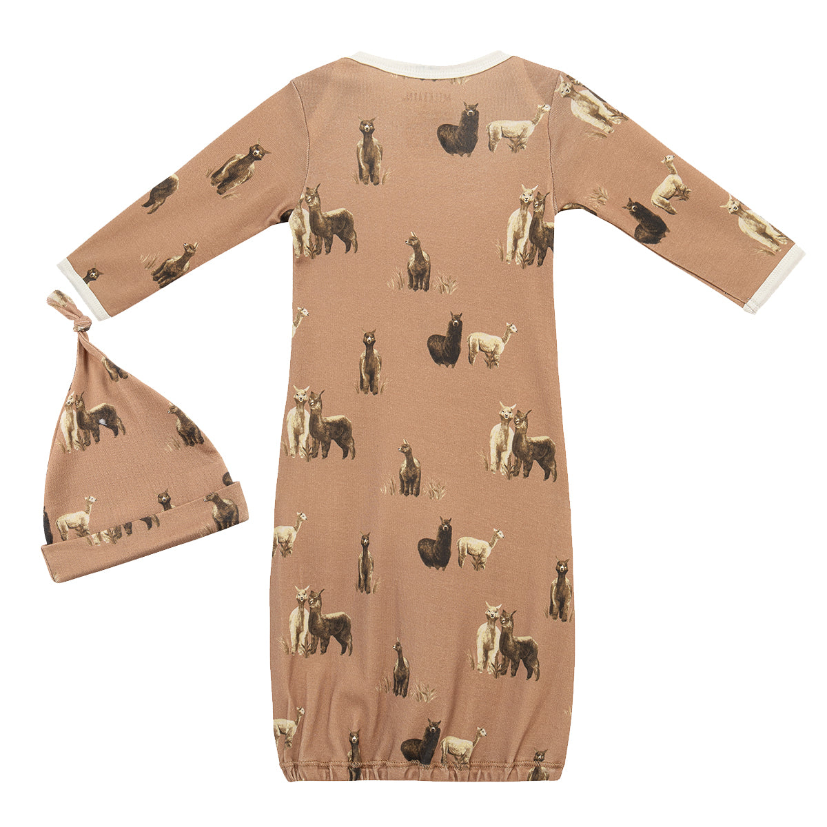 Alpaca Organic Cotton Newborn Gown & Hat Set