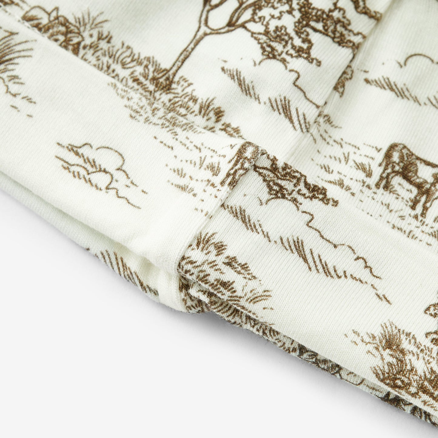 Country Toile Luxe Stretch Newborn Gown & Hat Set