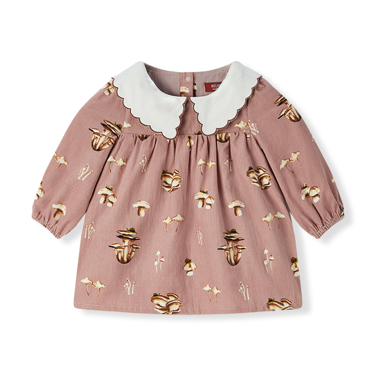 Mushroom Corduroy Long Sleeve Collar Dress 2-3T Mushroom Corduroy Long Sleeve Collar Dress 2-3T