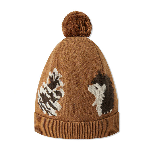 Pinecone & Hedgehog Knitted Pom Beanie