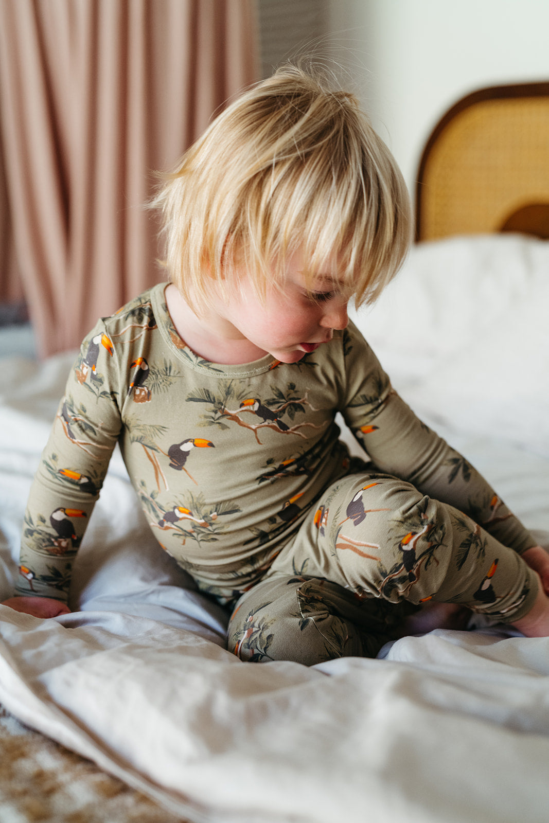 Toucan Cotton Stretch LS Two Piece Pajama Set