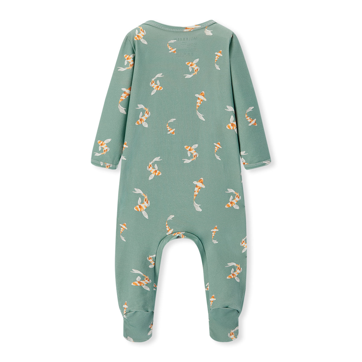 swimming koi cotton stretch zipper footed romper