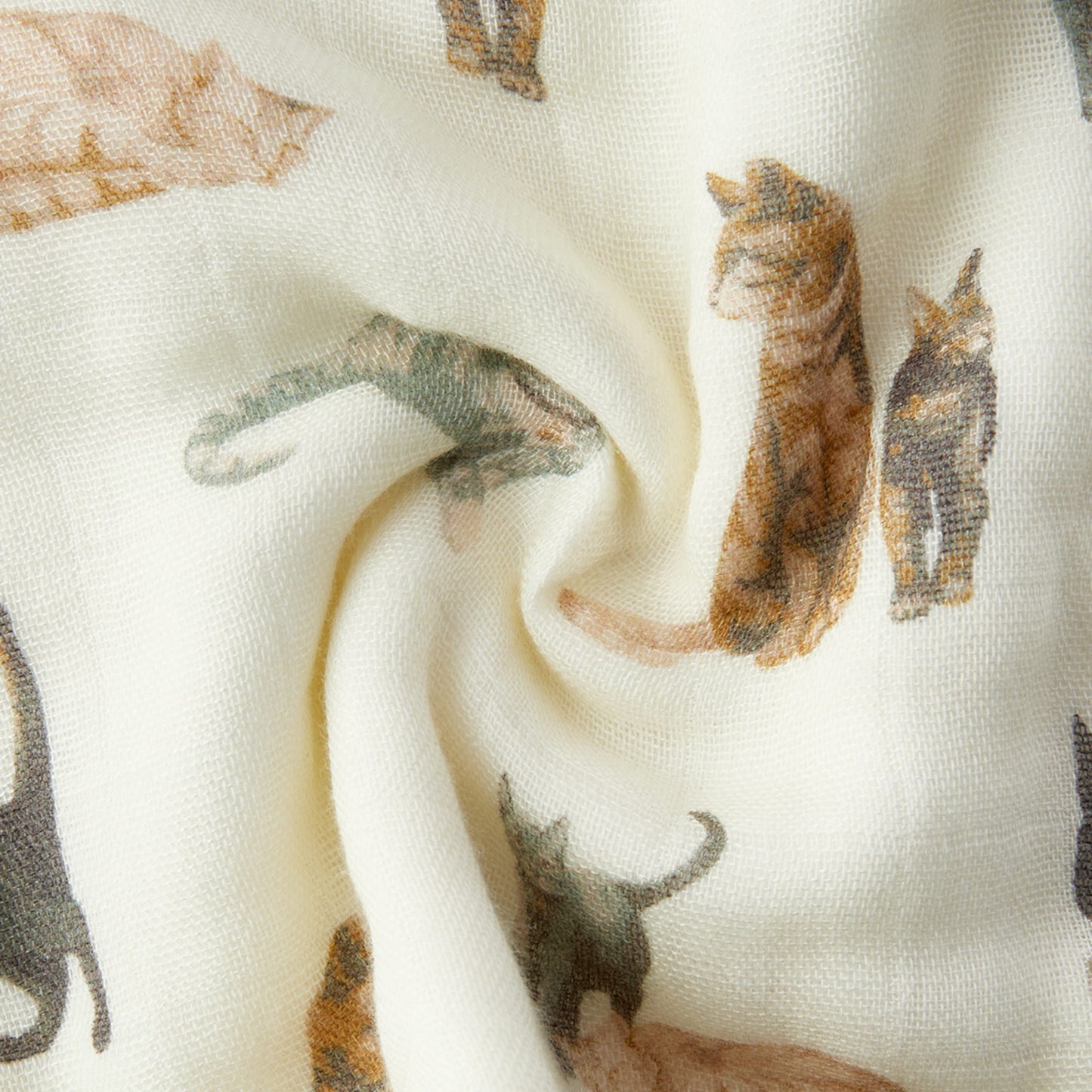 Cat Contour Four Layer Burp Cloth