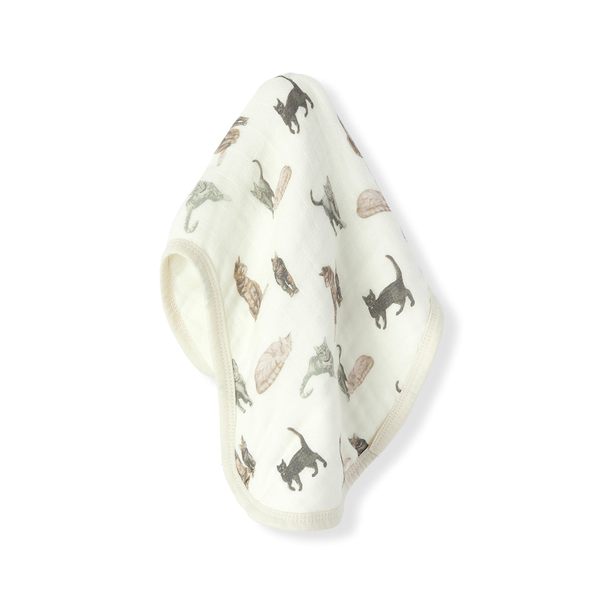 Cat Contour Four Layer Burp Cloth