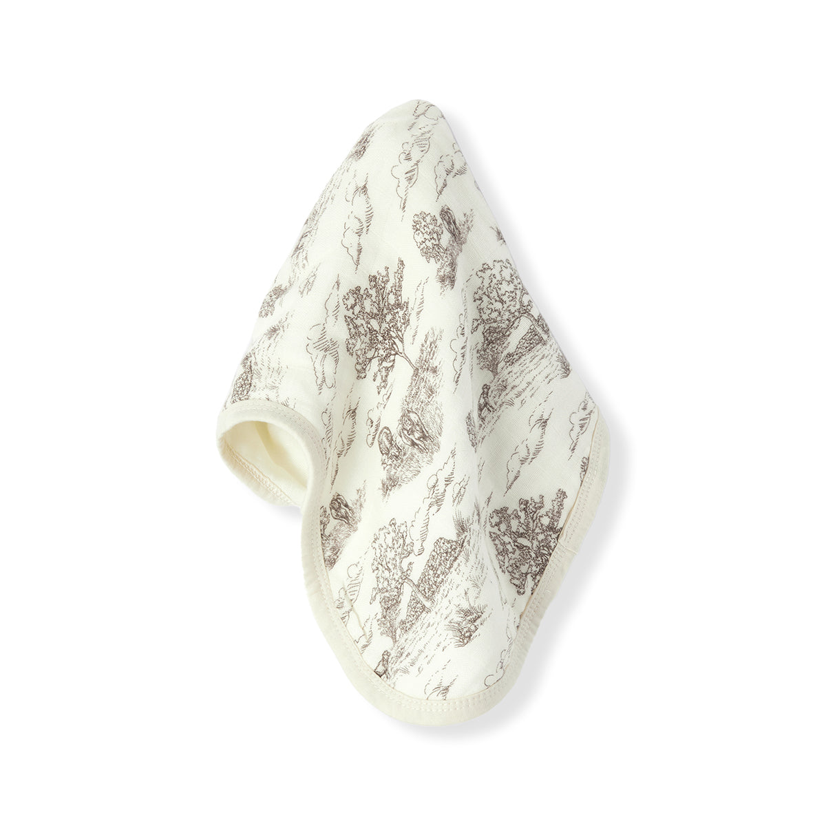 Country Toile Contour Four Layer Burp Cloth