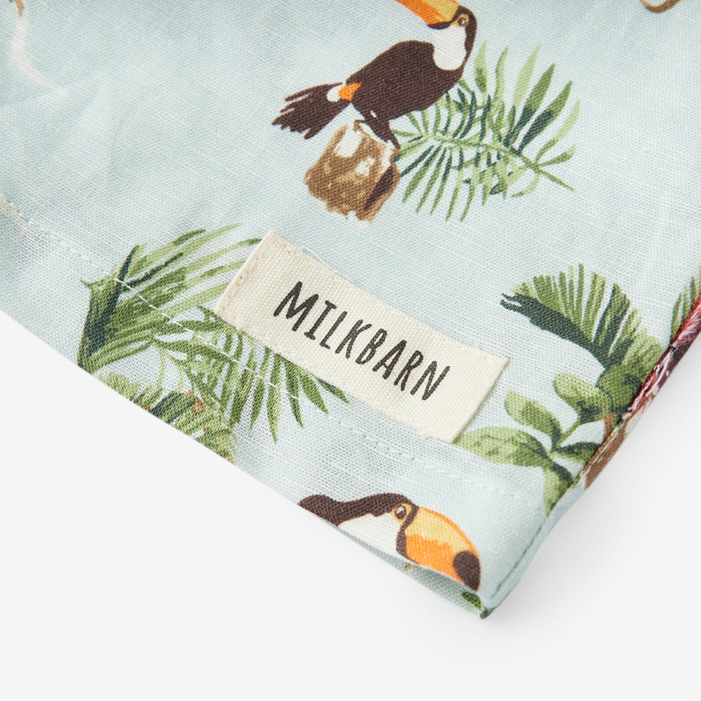 Blue Sky Toucan Linen Button-Up Shirt and Shorts Set