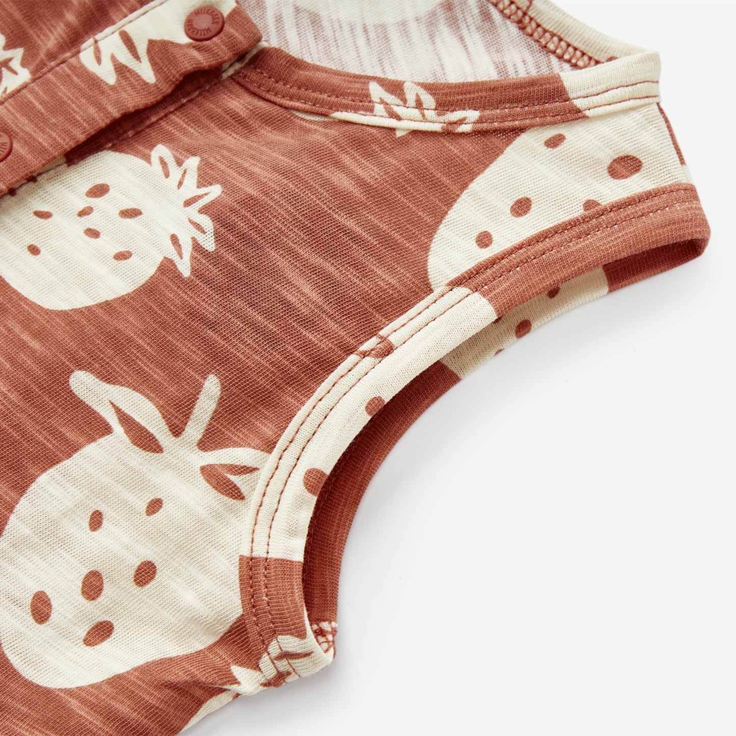 Strawberry Silhouette Slub Cotton Sleeveless Jumper