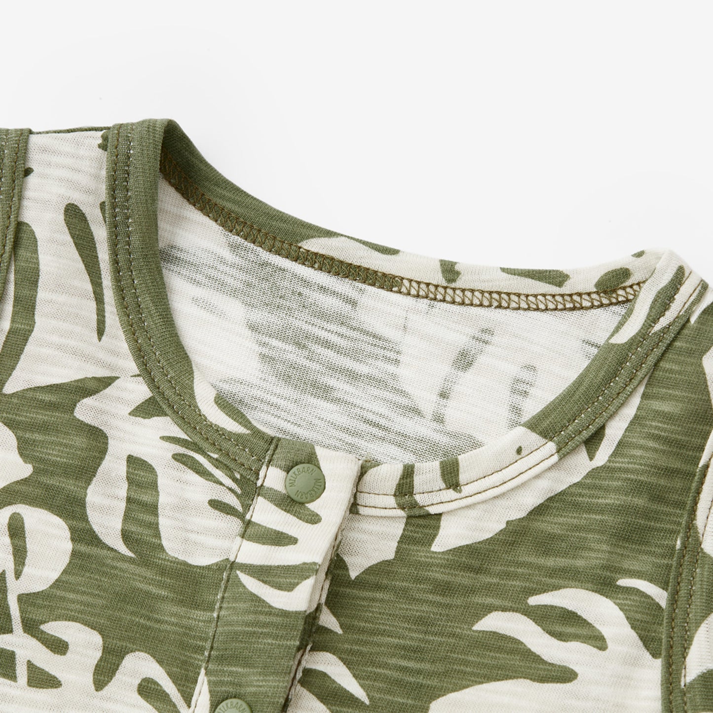 Island Leaf Silhouette Slub Cotton Sleeveless Jumper