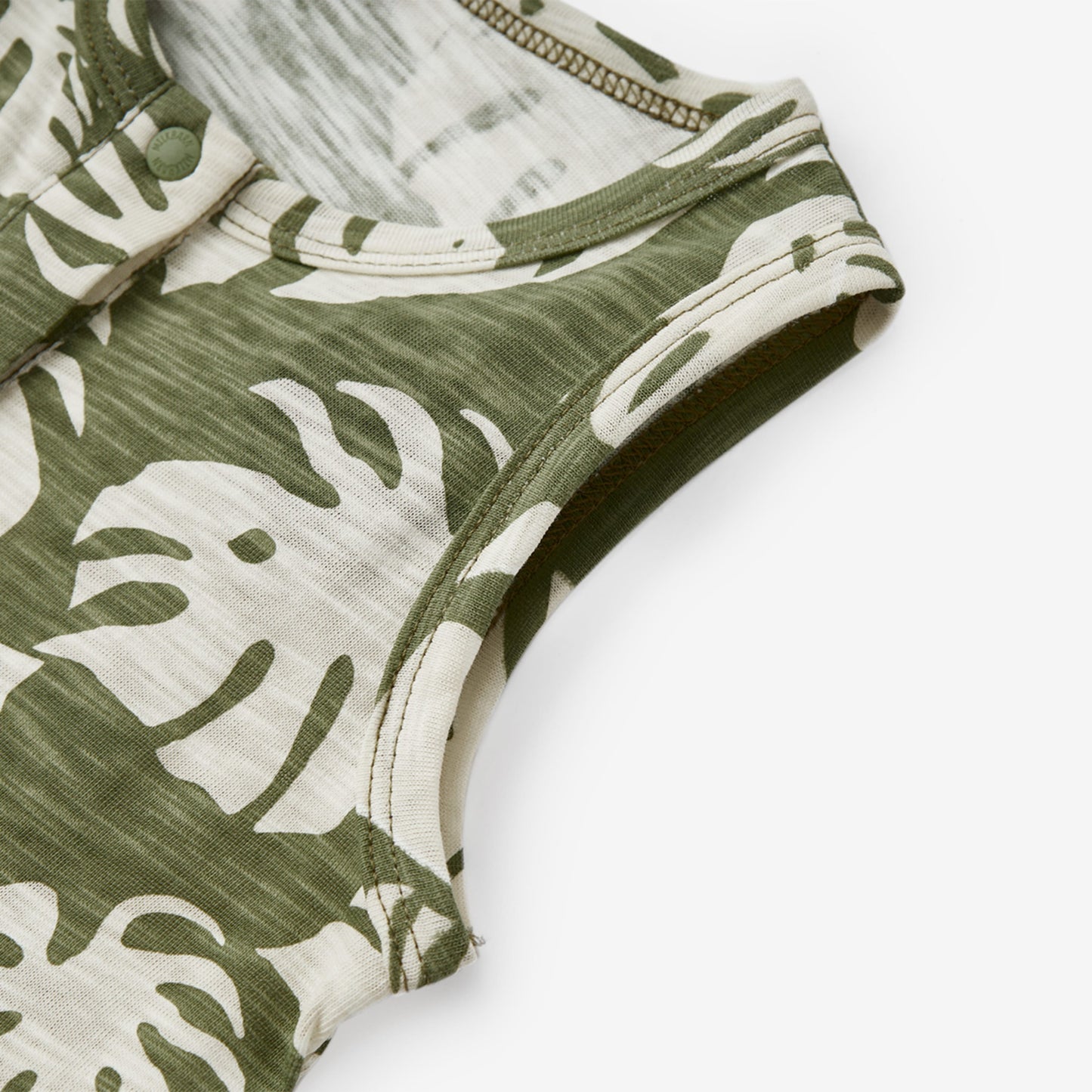 Island Leaf Silhouette Slub Cotton Sleeveless Jumper