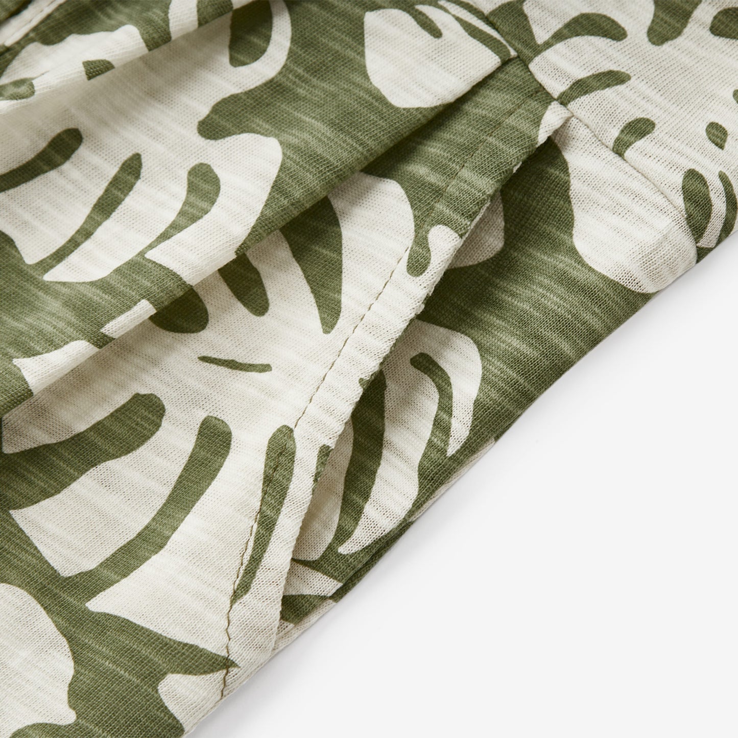 Island Leaf Silhouette Slub Cotton Sleeveless Jumper