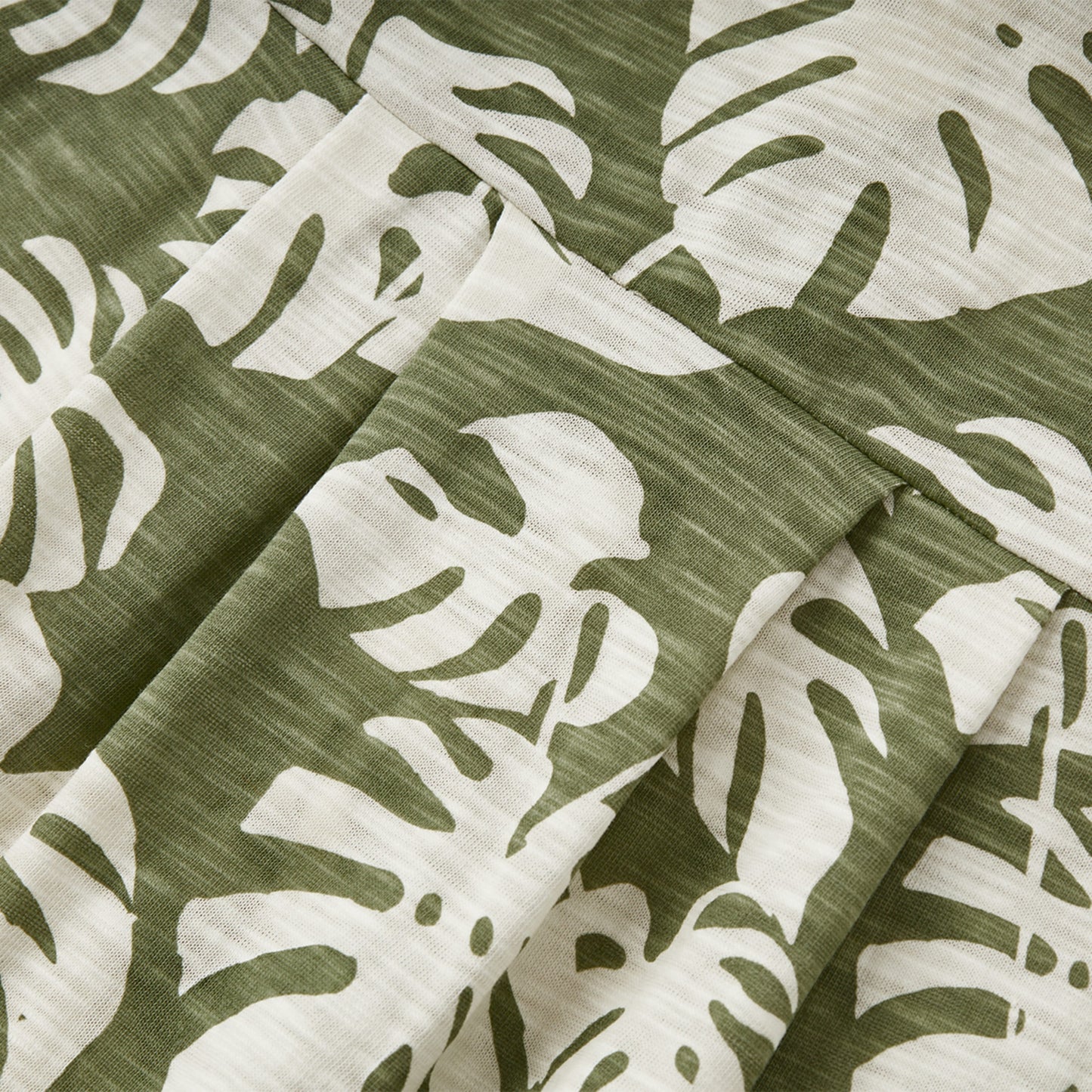 Island Leaf Silhouette Slub Cotton Sleeveless Jumper