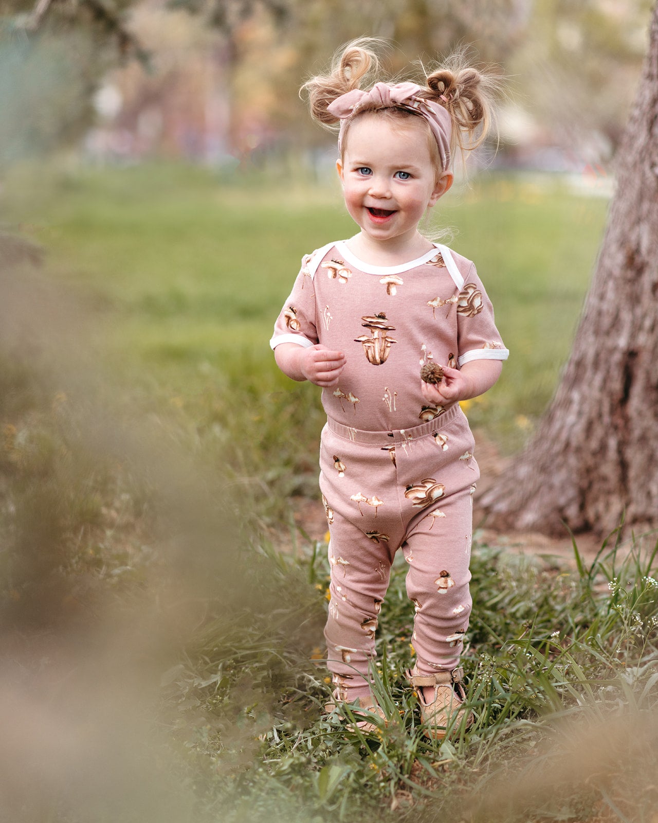 Mushroom Organic Cotton Short Sleeve One Piece