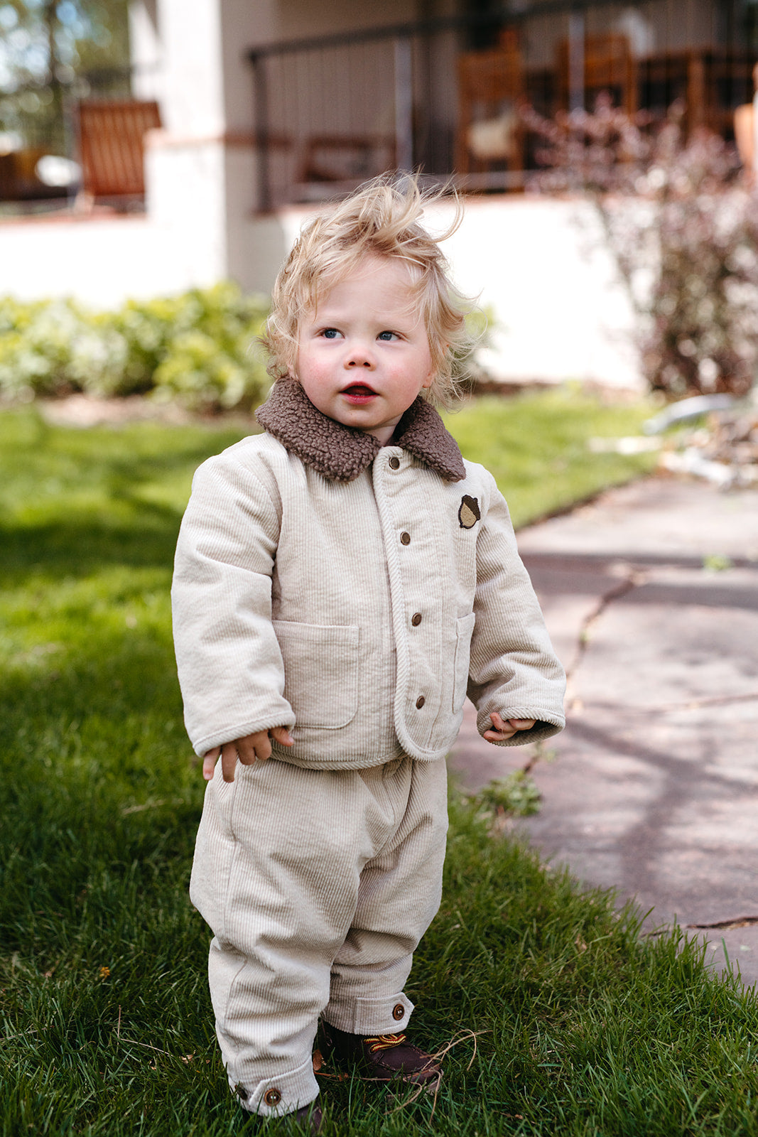 Beige Chipmunk Corduroy Pocket Pants