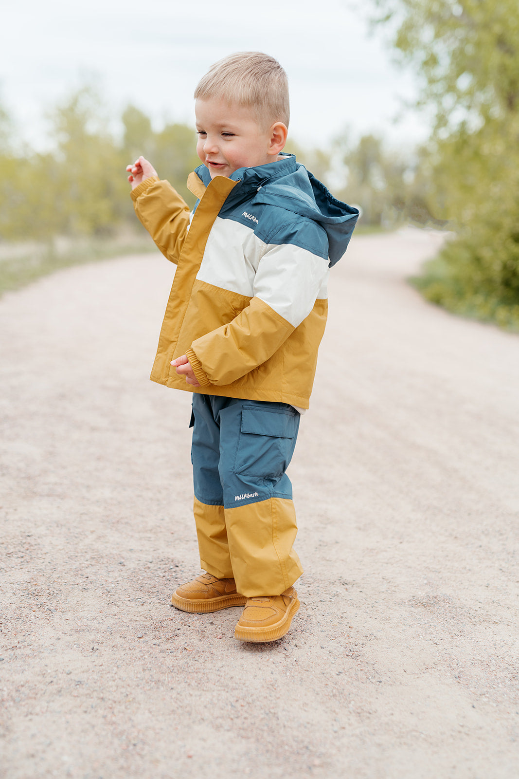 Harbor Stripe Hooded Windbreaker Jacket
