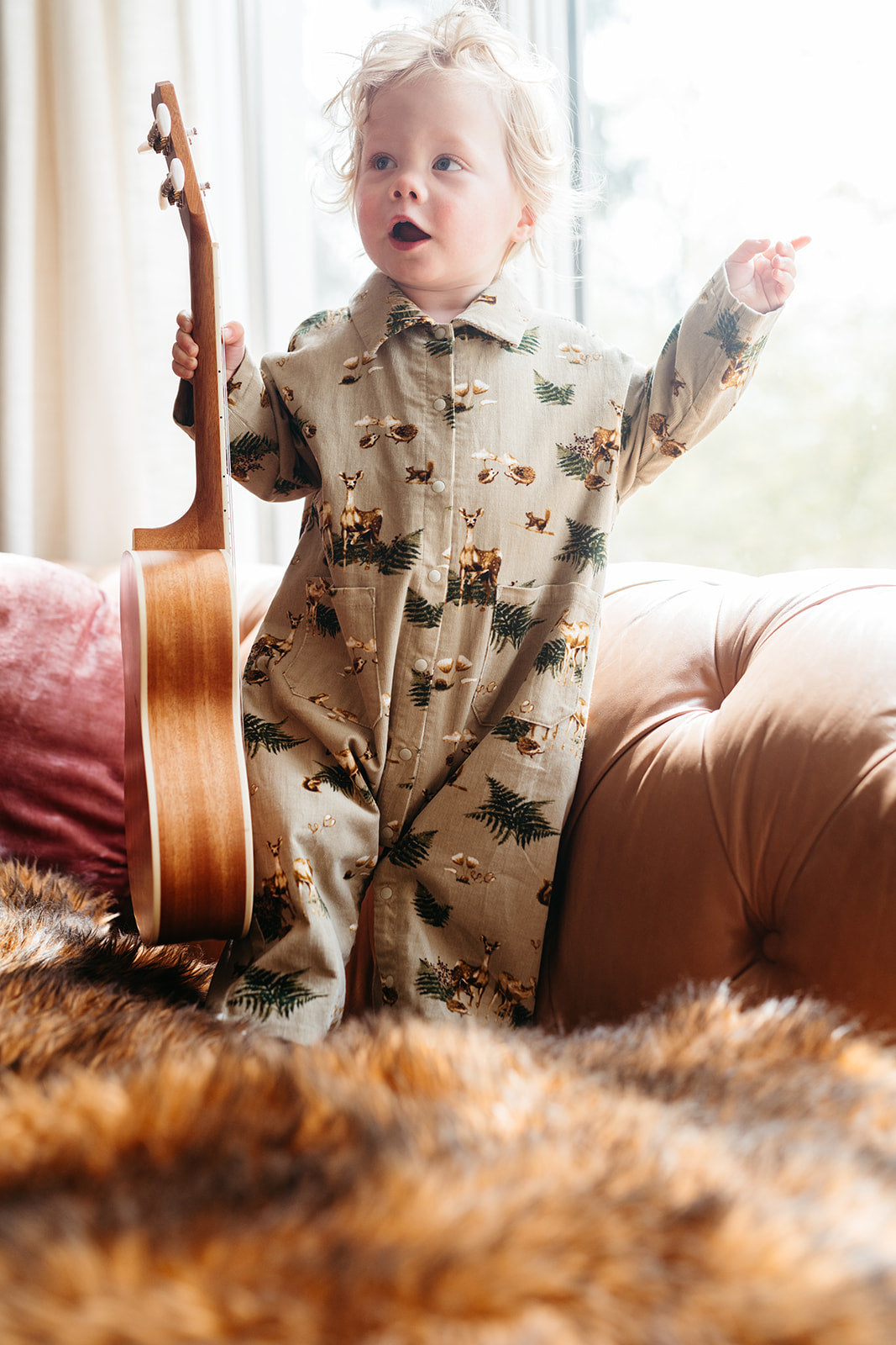 Forest Party Corduroy Snap Jumper