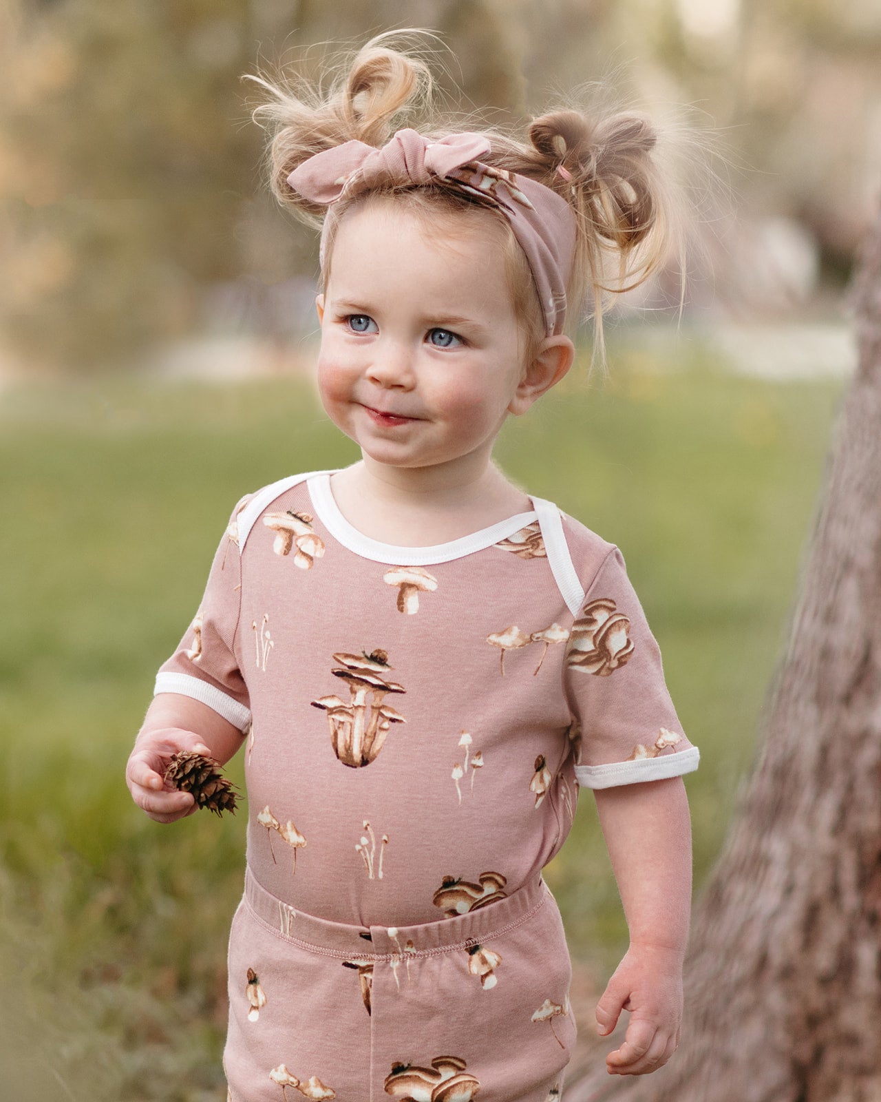 Mushroom Organic Cotton Short Sleeve One Piece