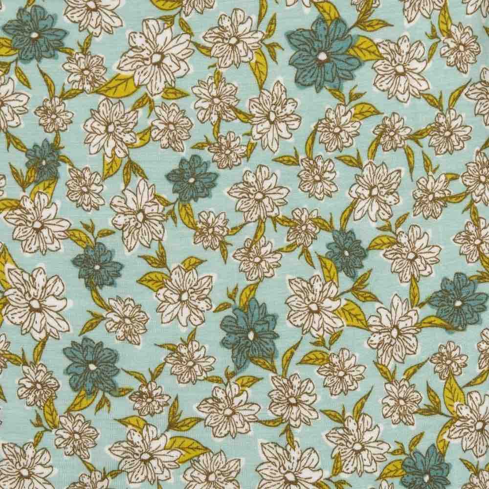 Blue Floral Apparel Print by Milkbarn Kids
