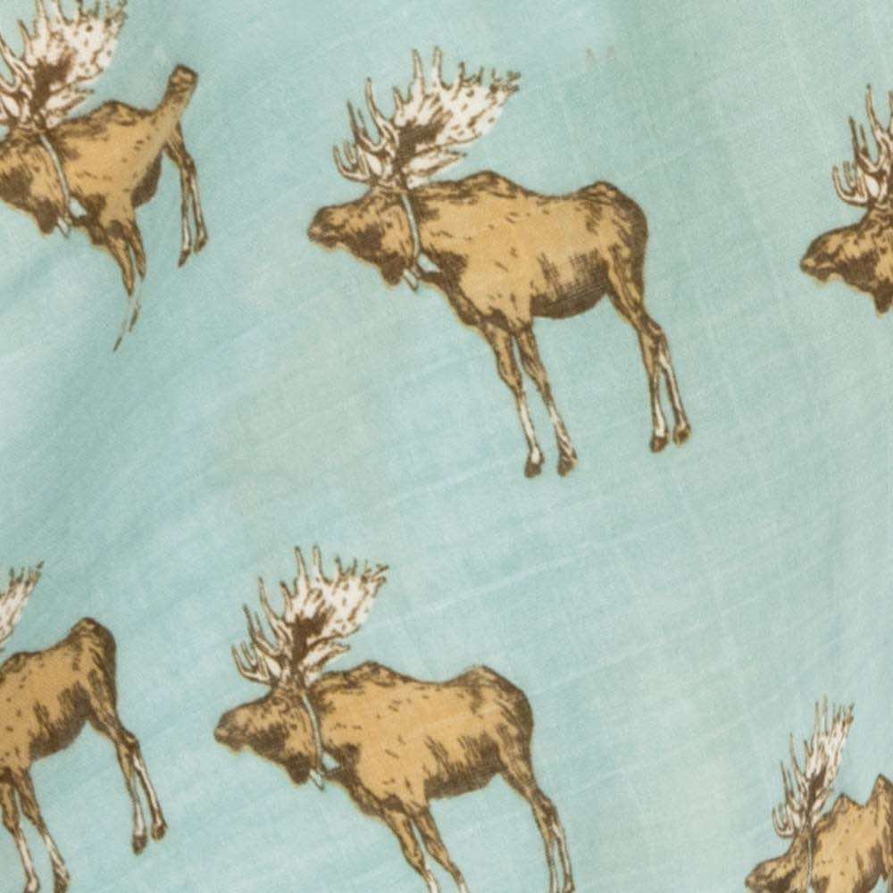 Blue Moose Print by Milkbarn Kids