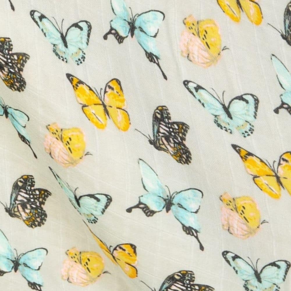 Butterfly Muslin Print Detail by Milkbarn Kids