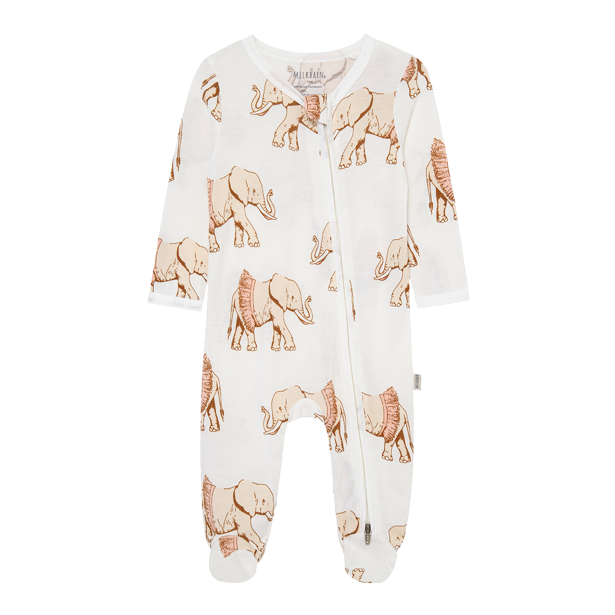 Tutu Elephant Bamboo Zipper Footed Romper