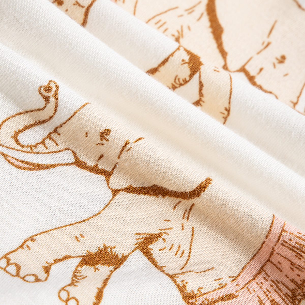 Tutu Elephant Bamboo Zipper Footed Romper