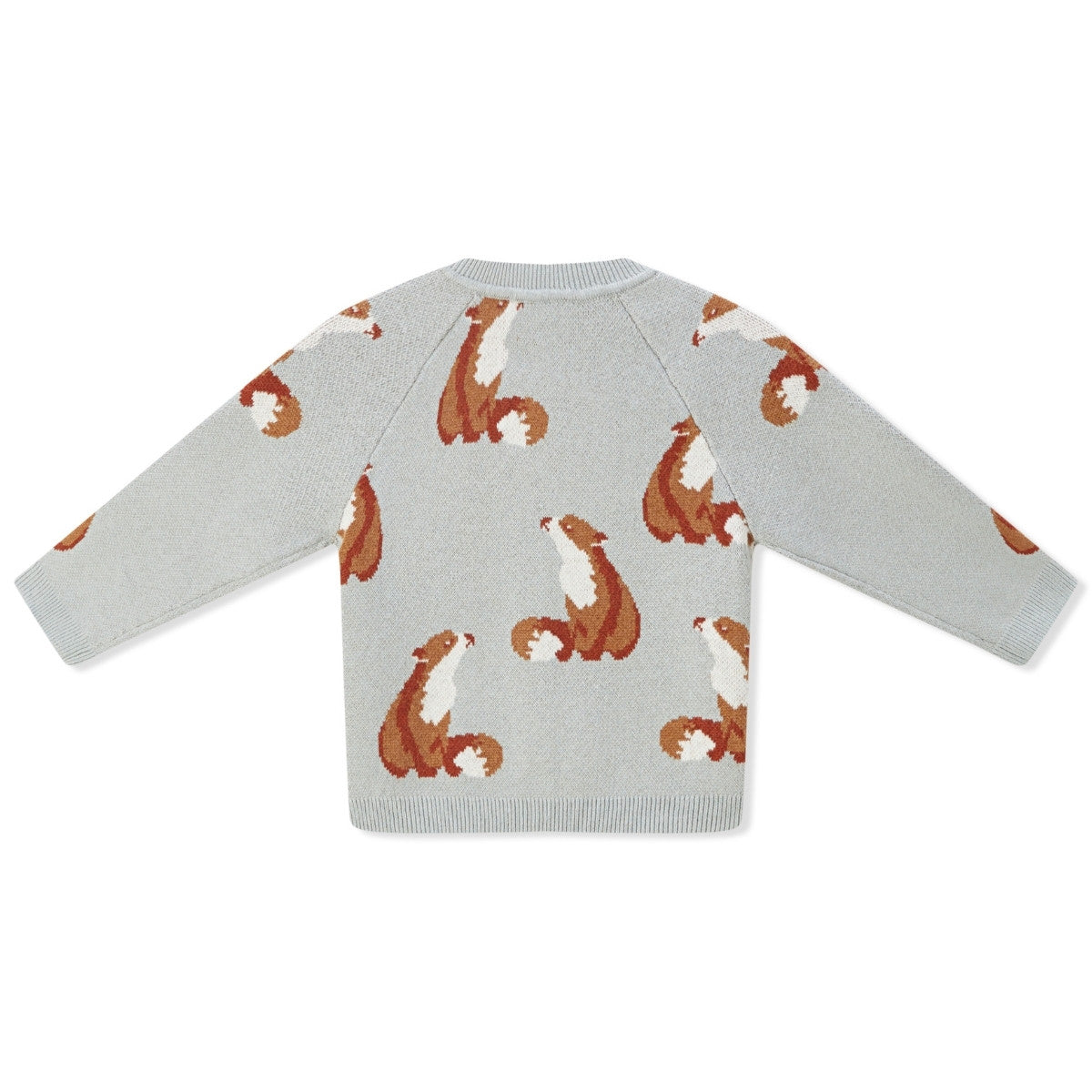 Fox Knitted Birdseye Jacquard Cardigan Back