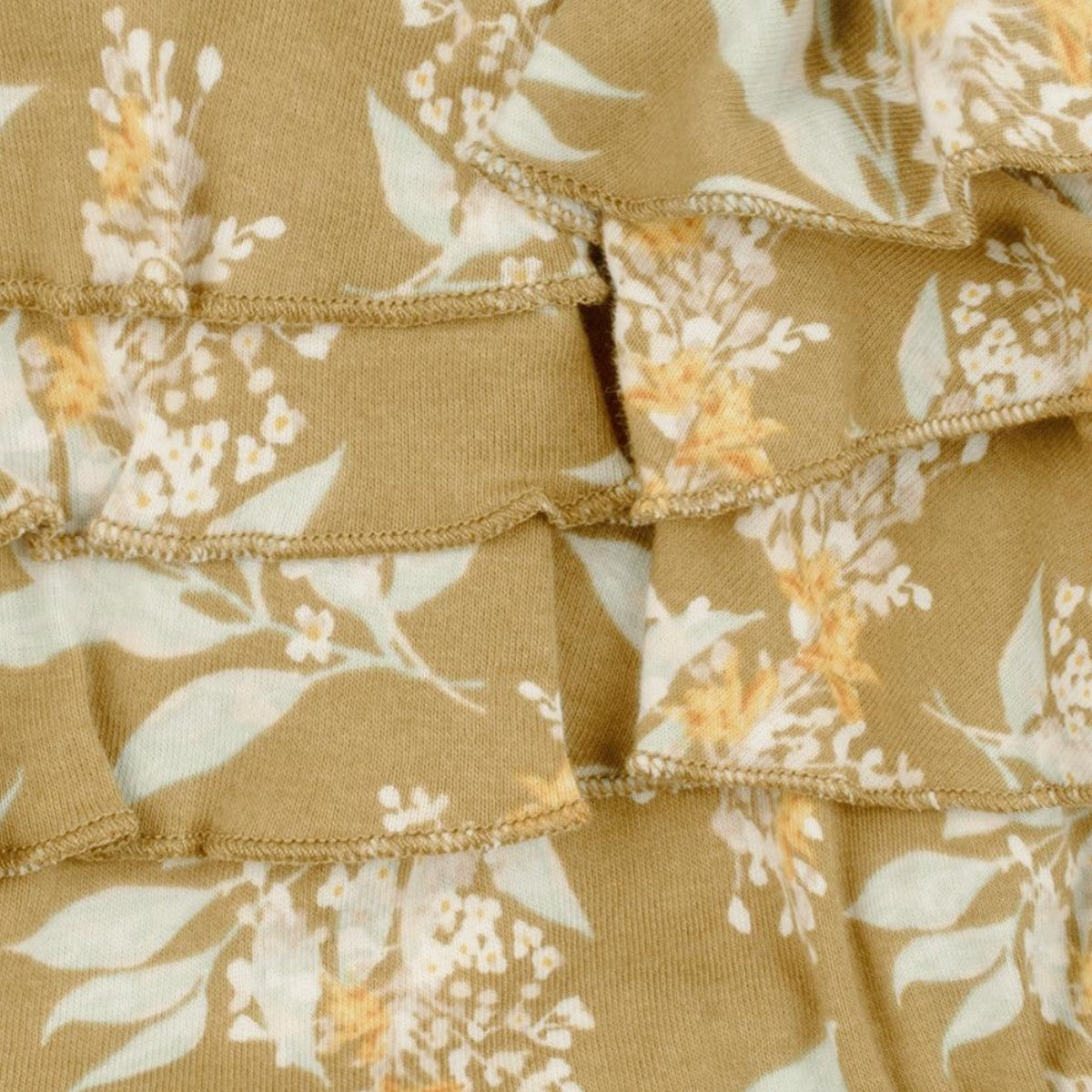 Gold Floral Organic Cotton Ruffle Bloomer
