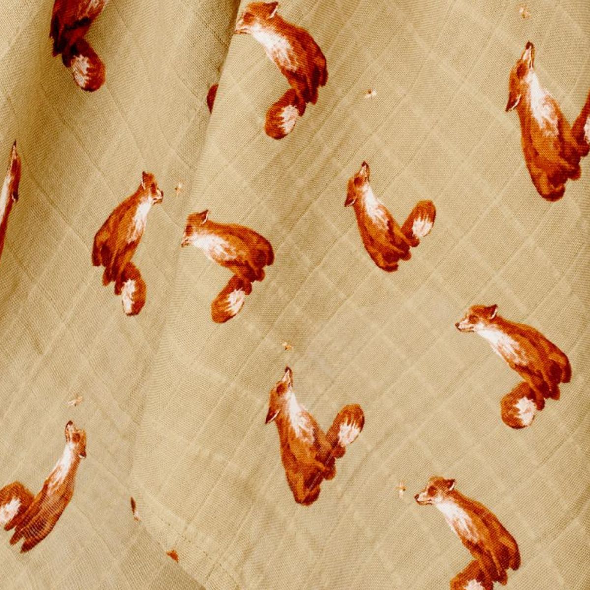Gold Fox Organic Burp Cloth Detail
