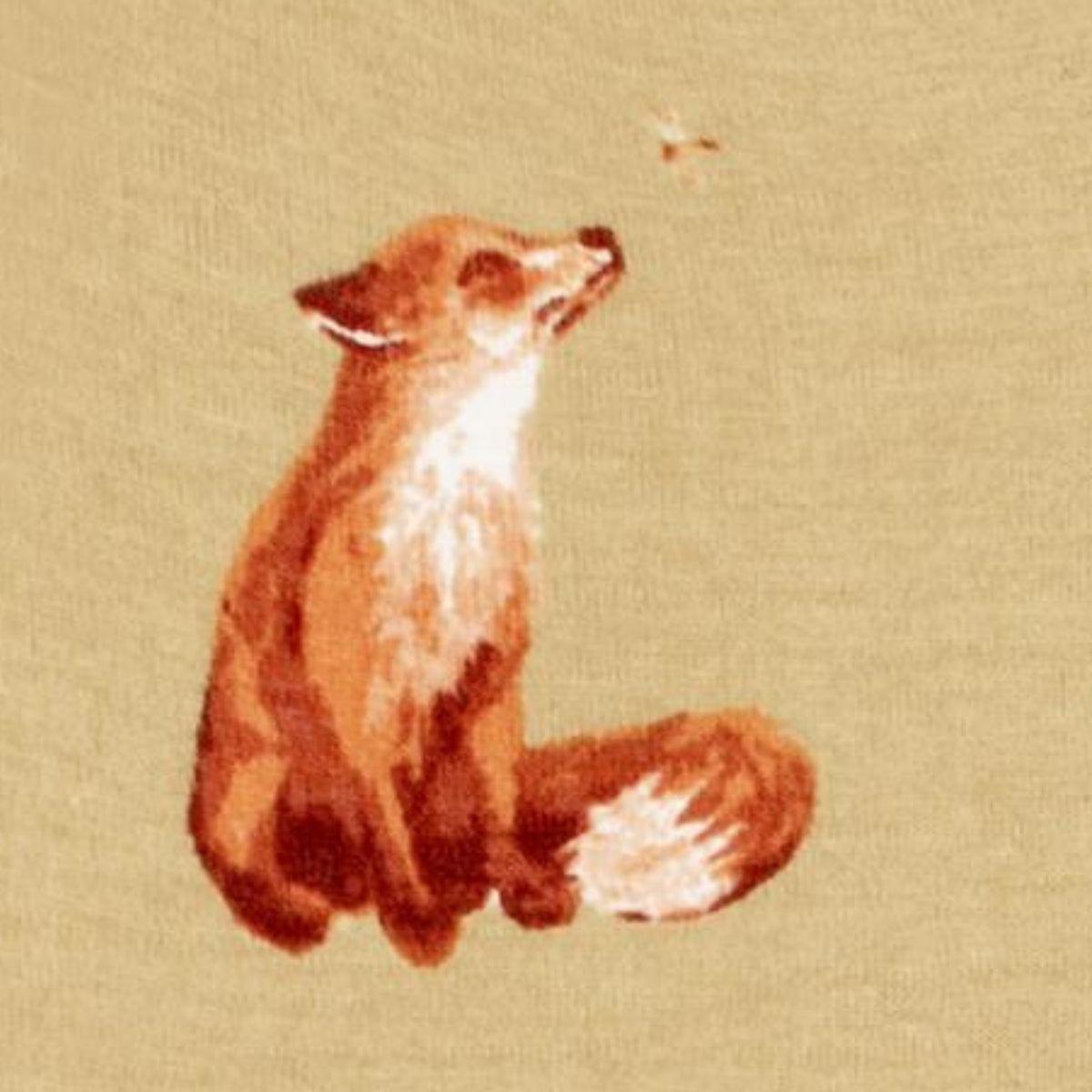 Milkbarn Kids Organic Knit Cotton Kerchief Bib baby Accessories Bib in Gold Fox fabric Detail