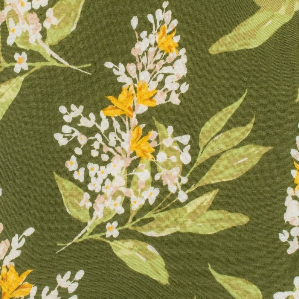 Green Floral Bamboo Print Detail by Milkbarn Kids