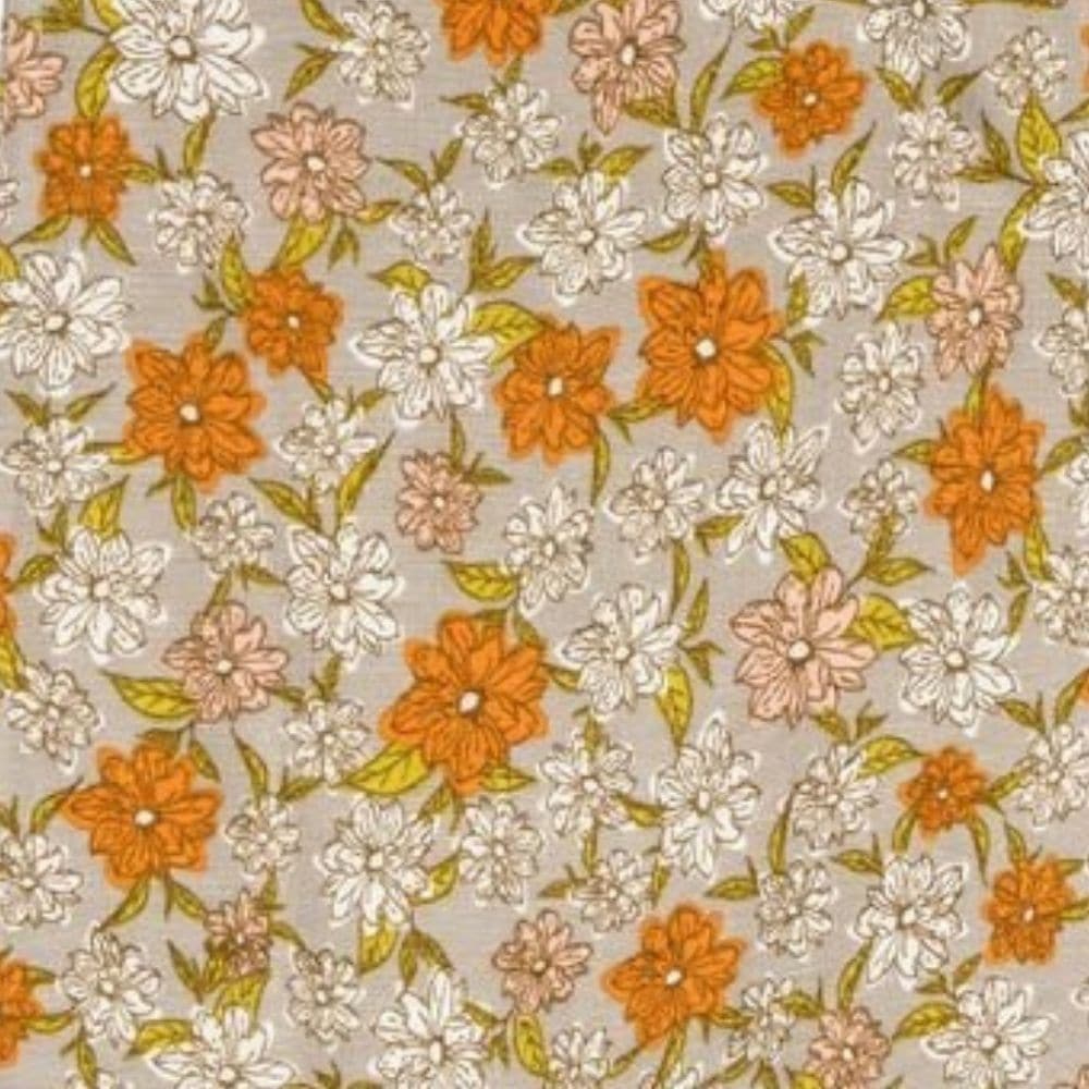 Grey Floral Print Detail by Milkbarn Kids