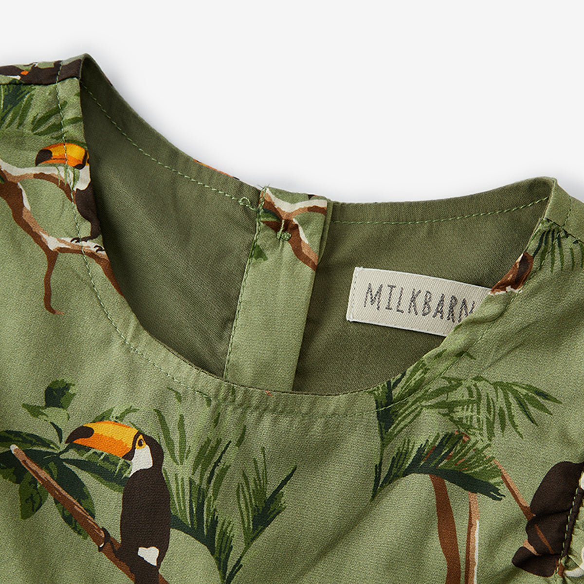 Toucan Butterfly Ruffle Dress