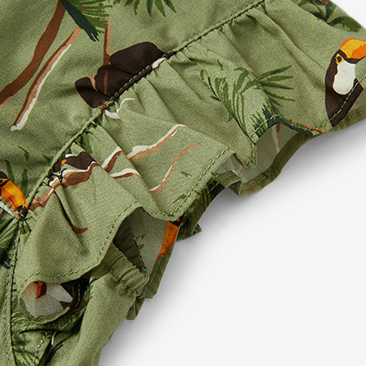 Toucan Butterfly Ruffle Dress