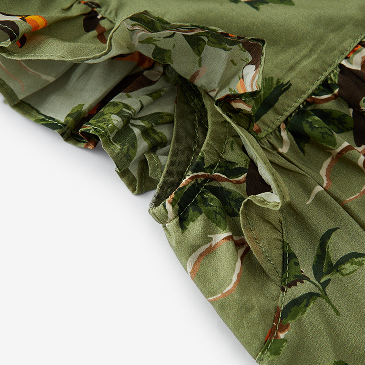 Toucan Butterfly Ruffle Dress