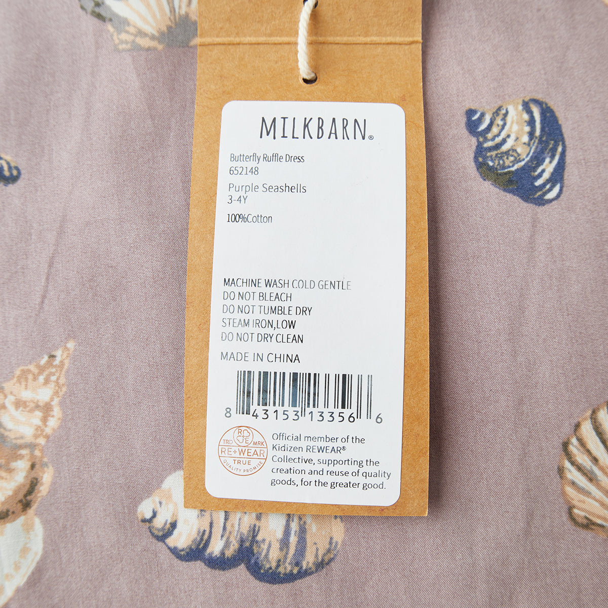 Purple Seashells Butterfly Ruffle Dress