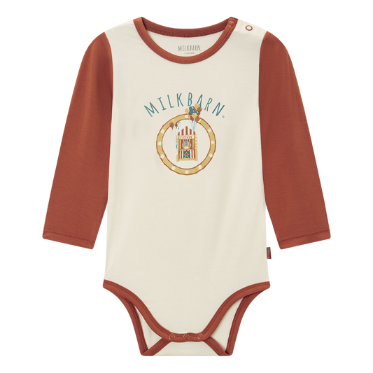 Milk Tea Bamboo Stretch Long Sleeve Sport One Piece