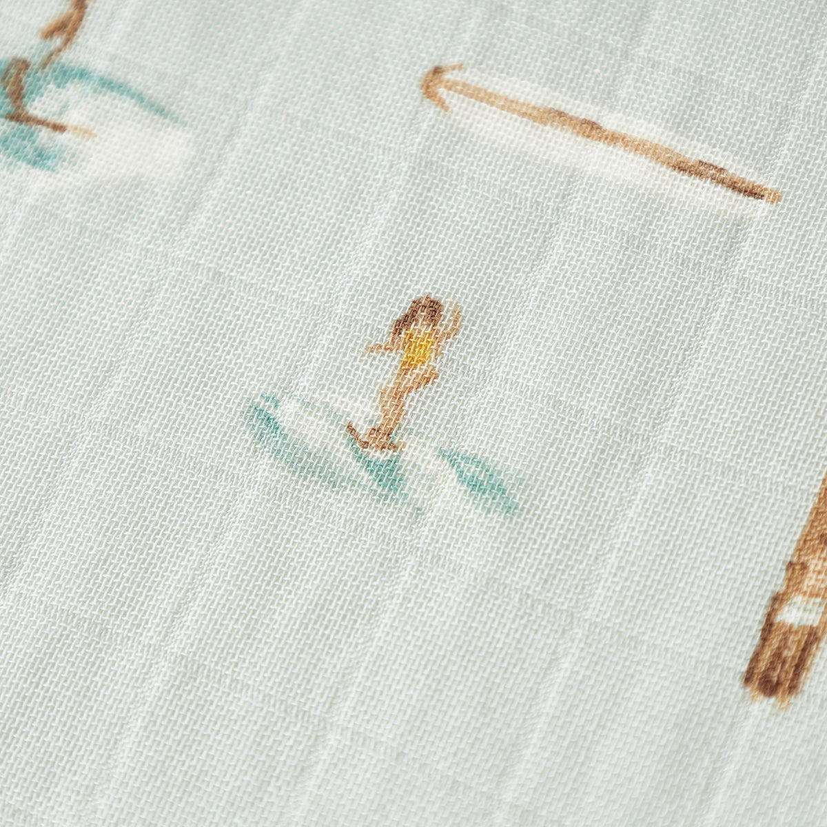 Milkbarn Kids Rayon from Bamboo Woven Cotton Swaddle baby Home Blanket in Vintage Surf fabric Other Detail