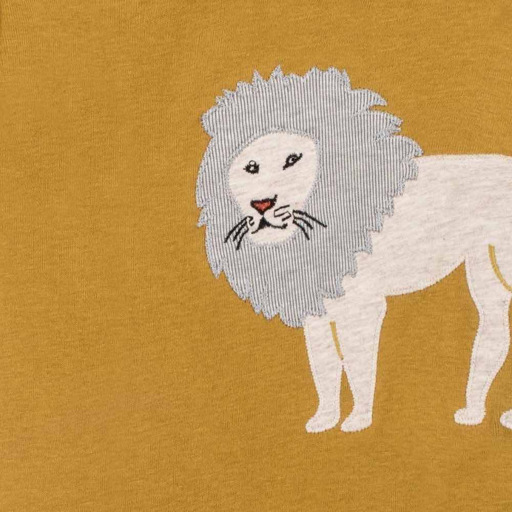 Lion Organic Coton Applique One Piece Detail by Milkbarn Kids