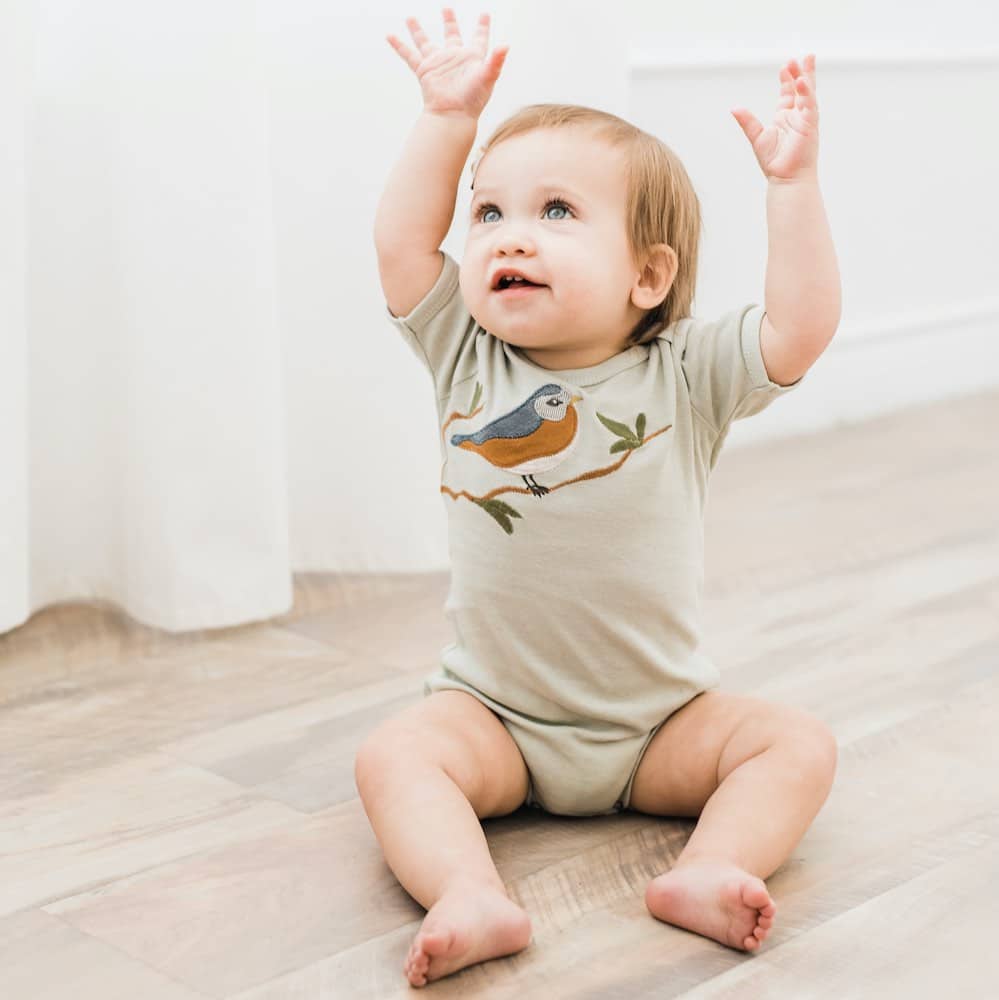 Milkbarn Applique One Piece with the Blue Bird Applique