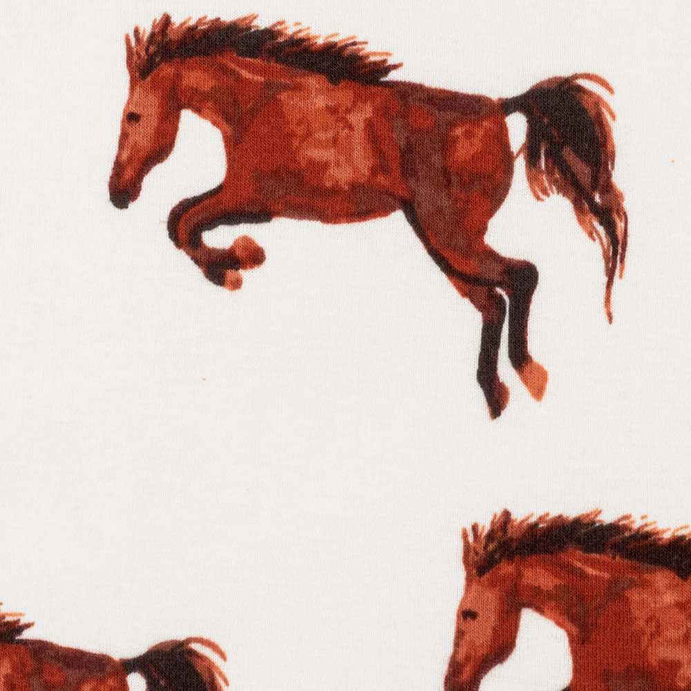 Natural Horse Organic Cotton Traditional Bib Print by Milkbarn Kids