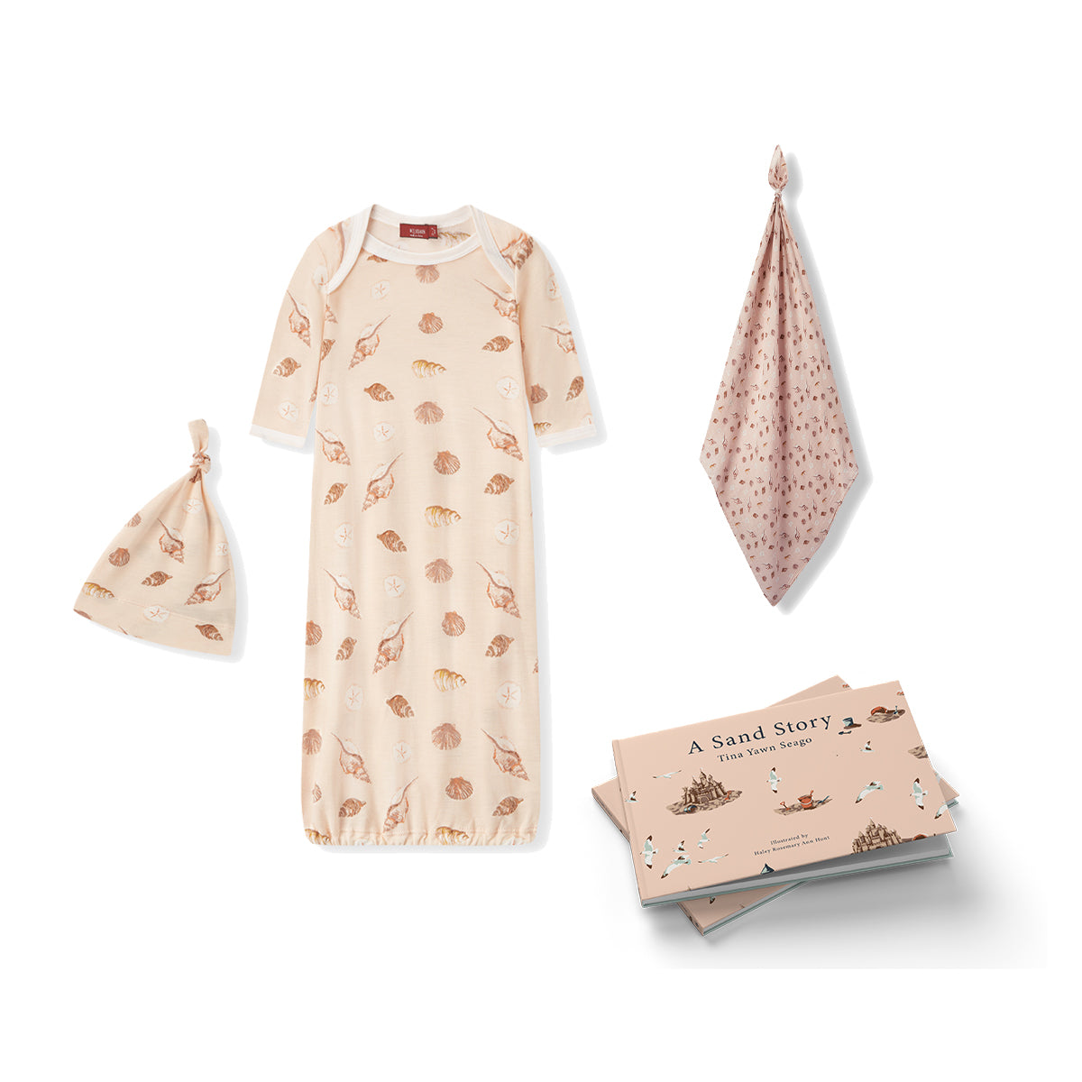 Nursery Gown & Swaddle Bundle: Seashells