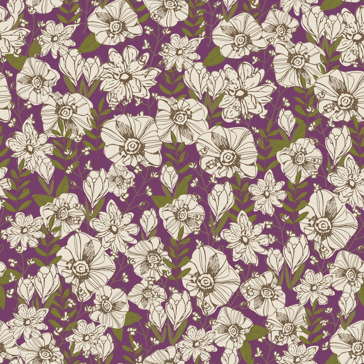 Purple Floral Bamboo Kerchief Bib